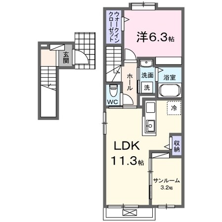 曽根駅 徒歩32分 2階の物件間取画像